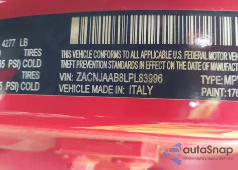 2020 Jeep Renegade Jeepster Fwd from USA, damaged, VIN ZACNJAAB8LPL83996